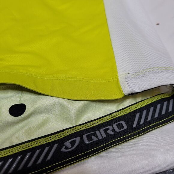GIRO neon yellow stripe‎ chrono expert renew stretch full zip biking jersey M - Picture 7 of 12